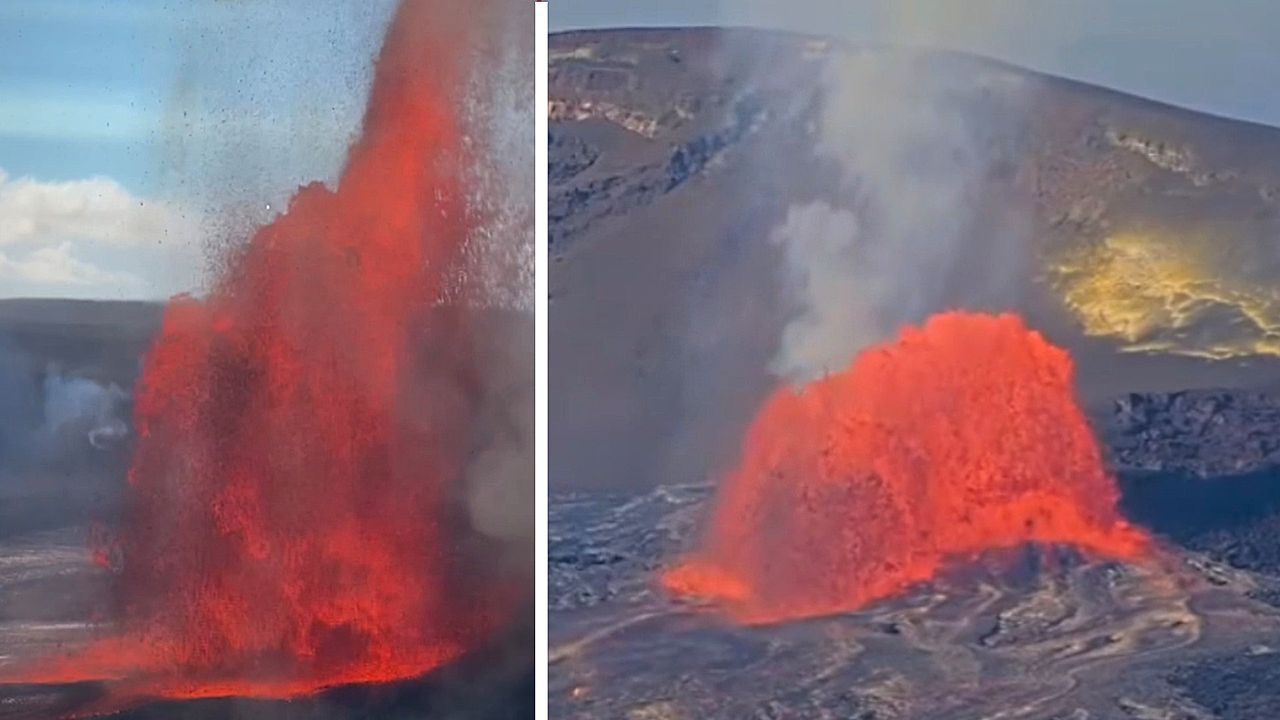 Video: Massive lava fountains surge towards the sky as volcano erupts in Hawaii