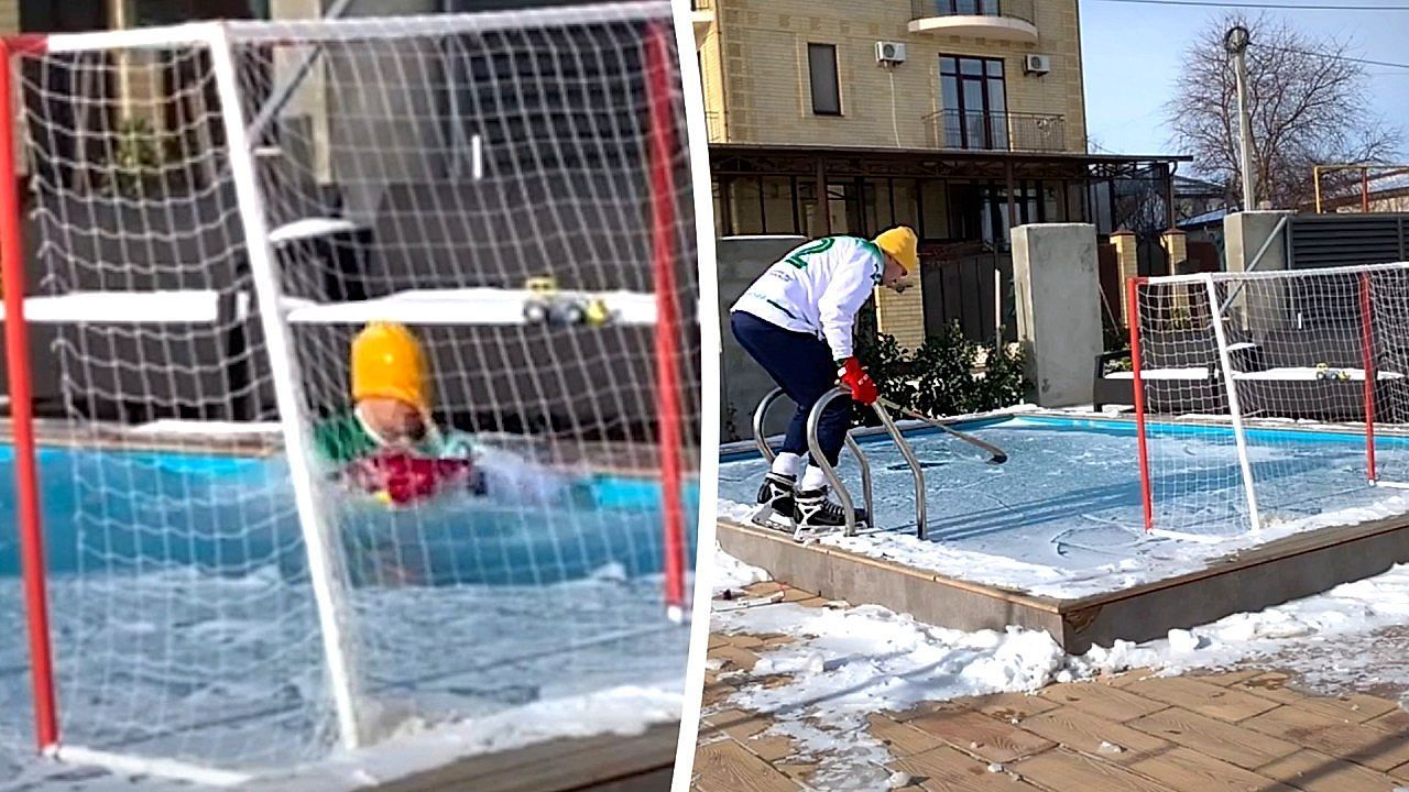 Playing-hockey-on-a-frozen-swimming-pool-goes-wrong