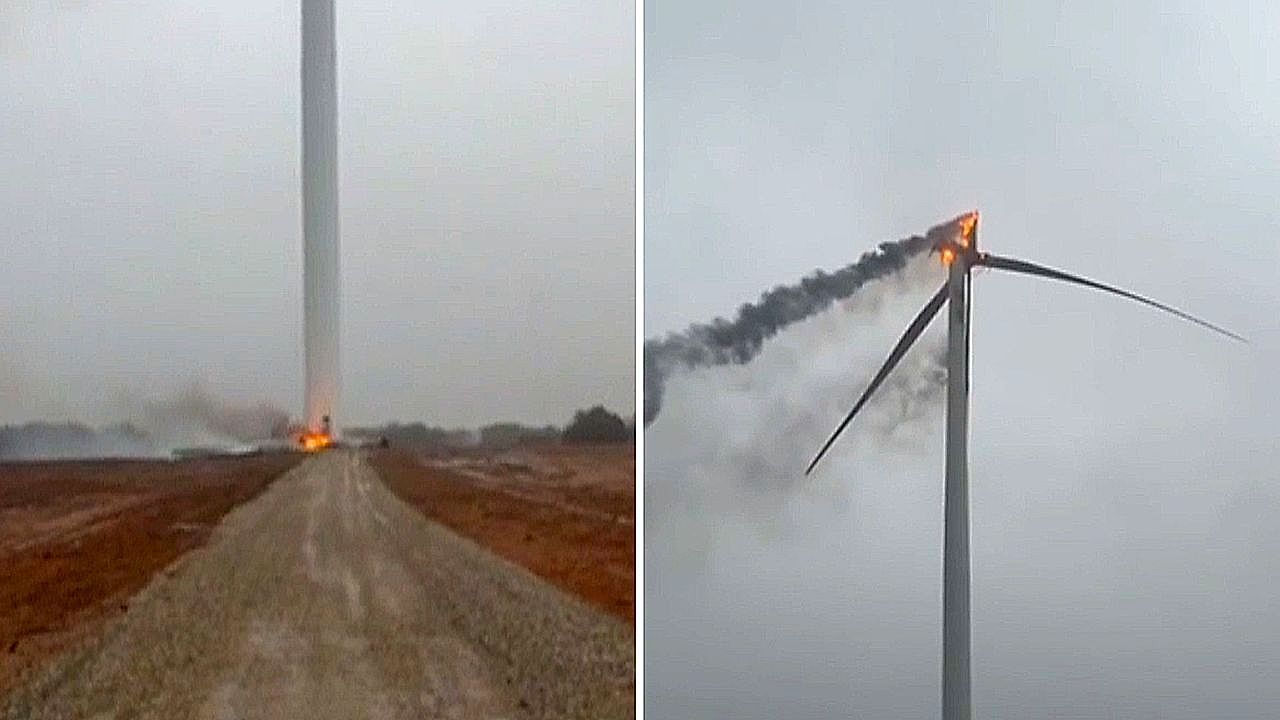 Video: Windrad in Flammen – Anlage in Texas gerät in Brand