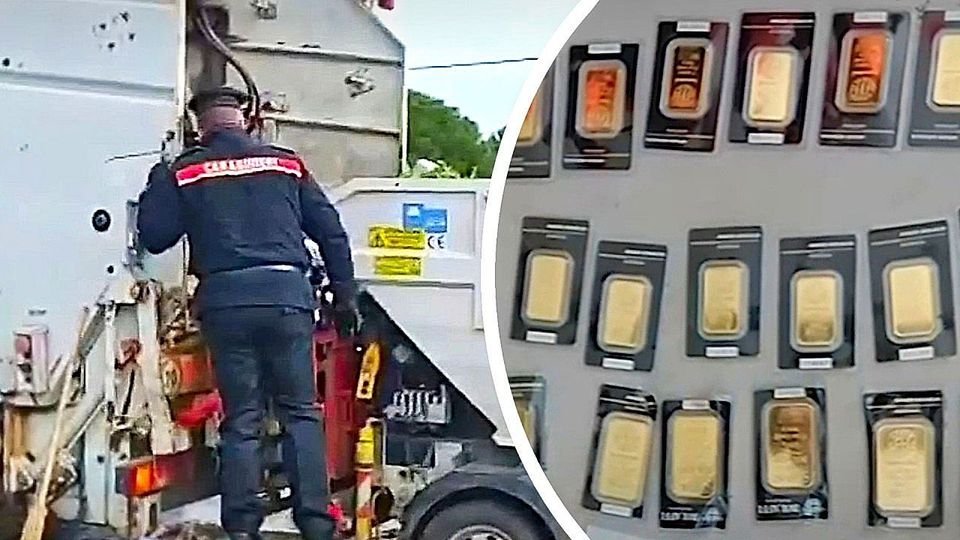 Polizeieinsatz auf Deponie: Mann wirft Goldbarren in den Müll