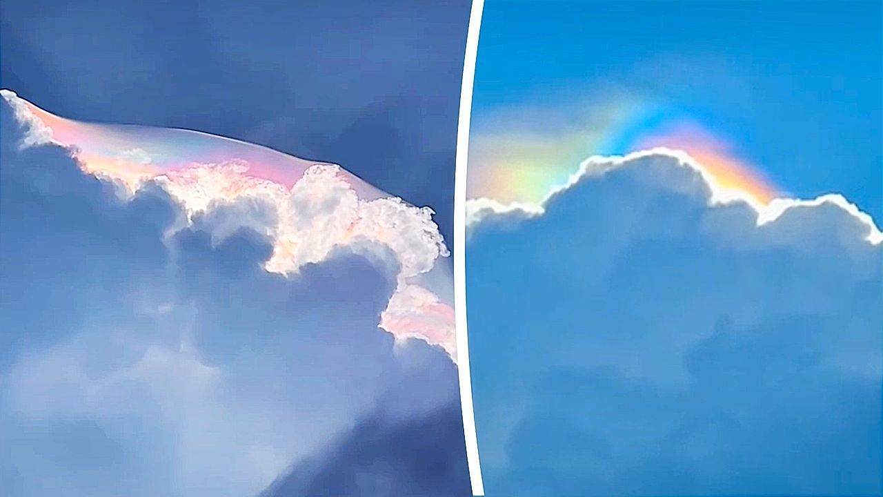 Video: Stunning iridescent clouds paint the sky in holographic colours