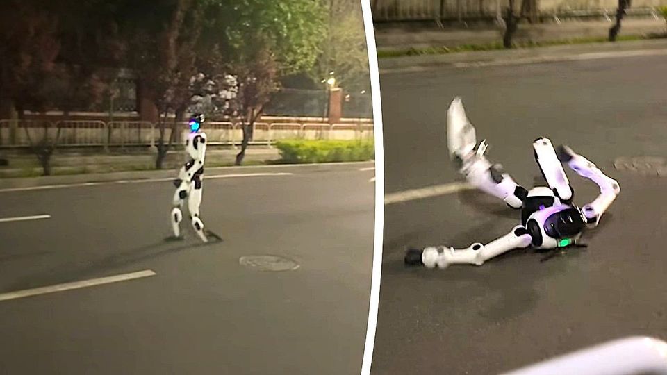 Dramatischer Kollaps: Roboter stürzt bei Marathon-Probe