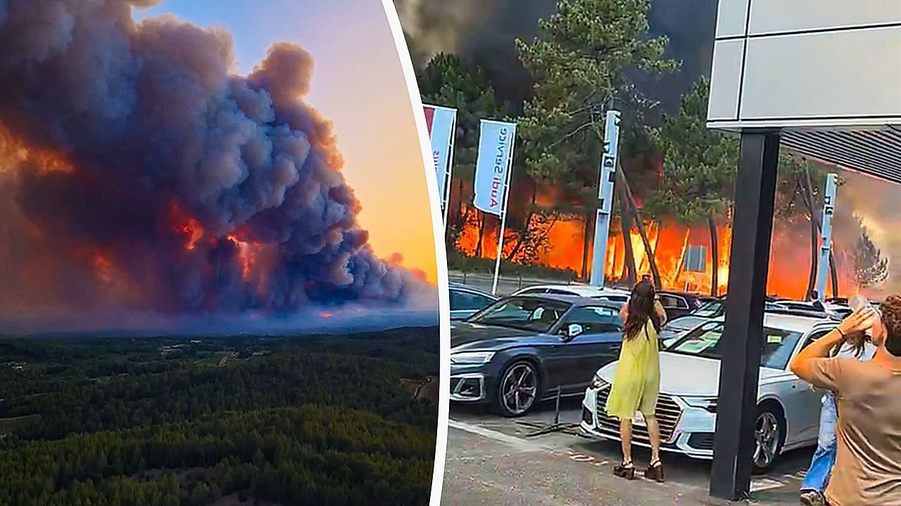 Video: 12.000 Menschen evakuiert: Waldbrand wütet bei Bordeaux