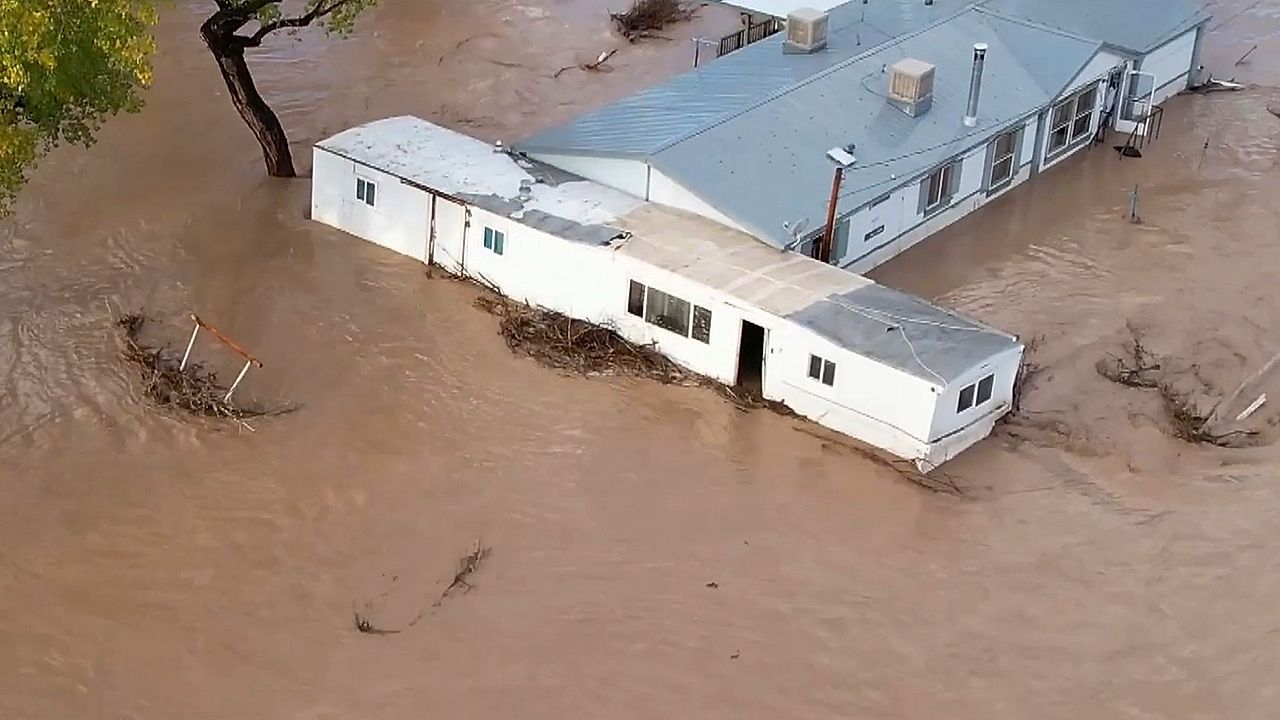 Drone video shows record flooding as San Juan River swamps New Mexico