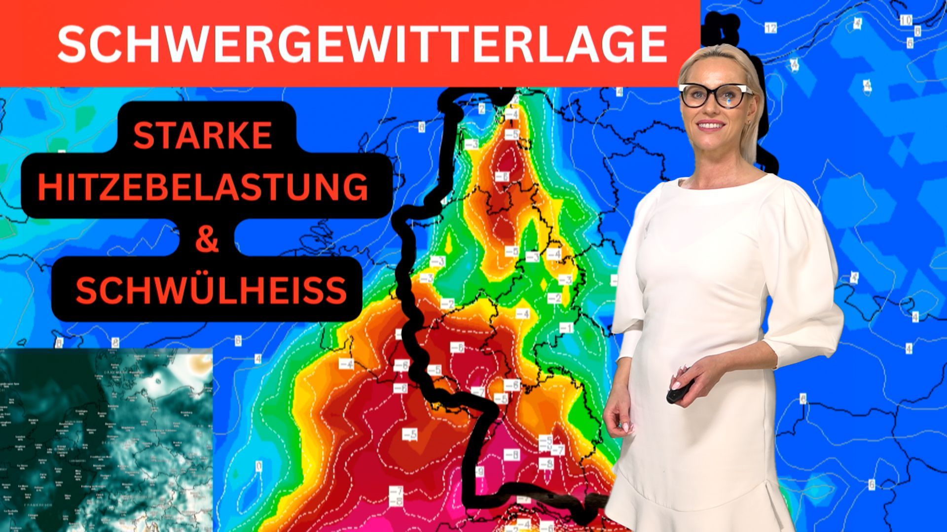 Video: Extrem-Hitze bringt explosive Wetterlage! Warnung: krasse Schwüle und Schwergewitter am Wochenende!