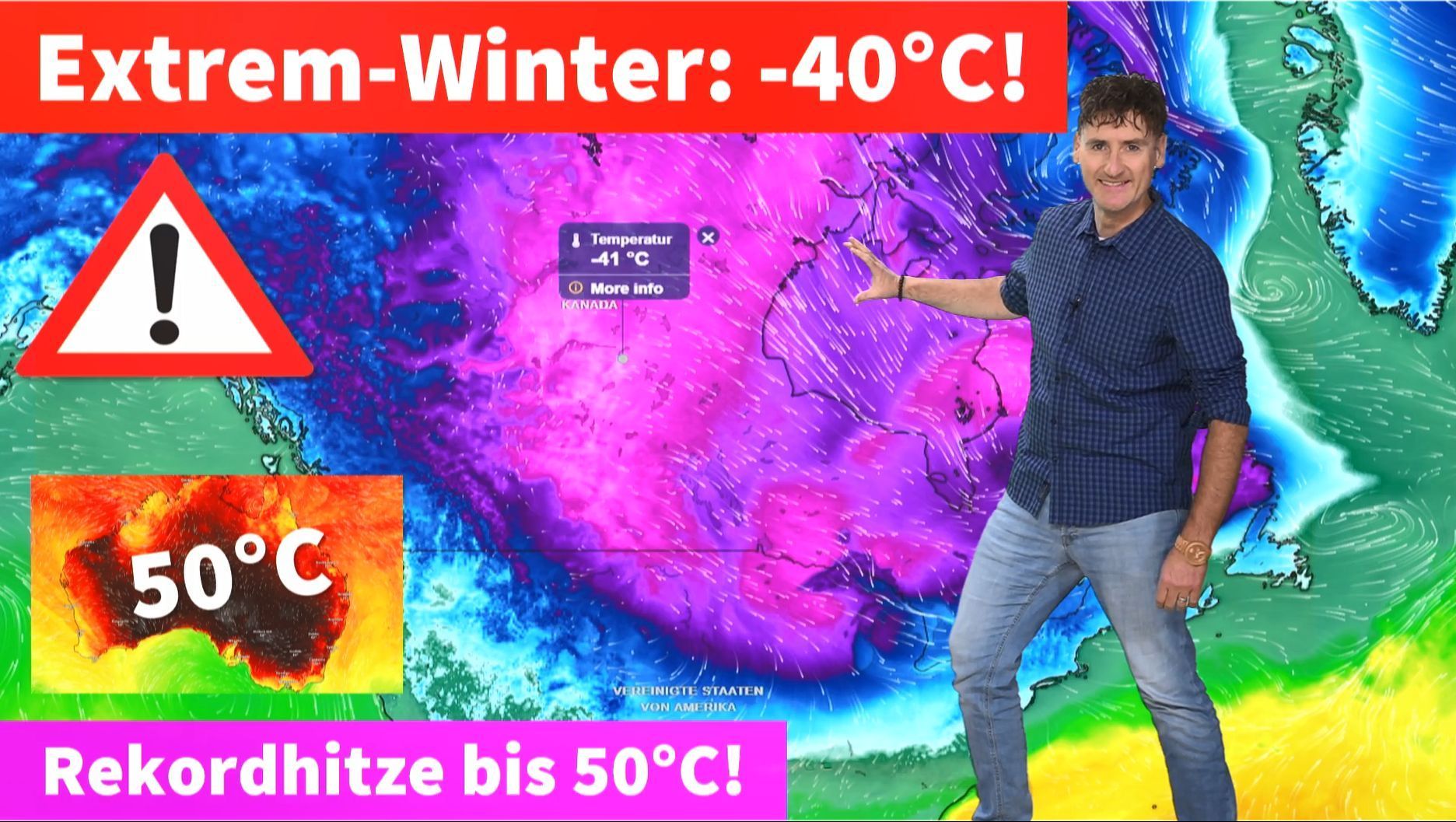 Video: Blizzard bringt um die -41°C in Nordamerika - rund 50°C zu gleichen Zeit in Australien: weltweites Extremwetter spitzt sich zu!