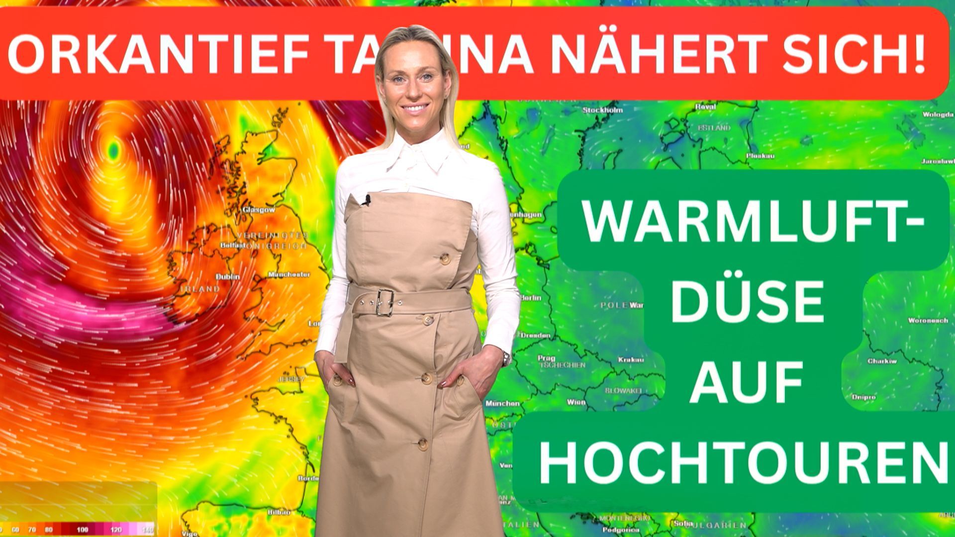Video: Orkantief Tamina naht: subtropische Luftmassen erreichen Deutschland mit sommerlichen 25 Grad