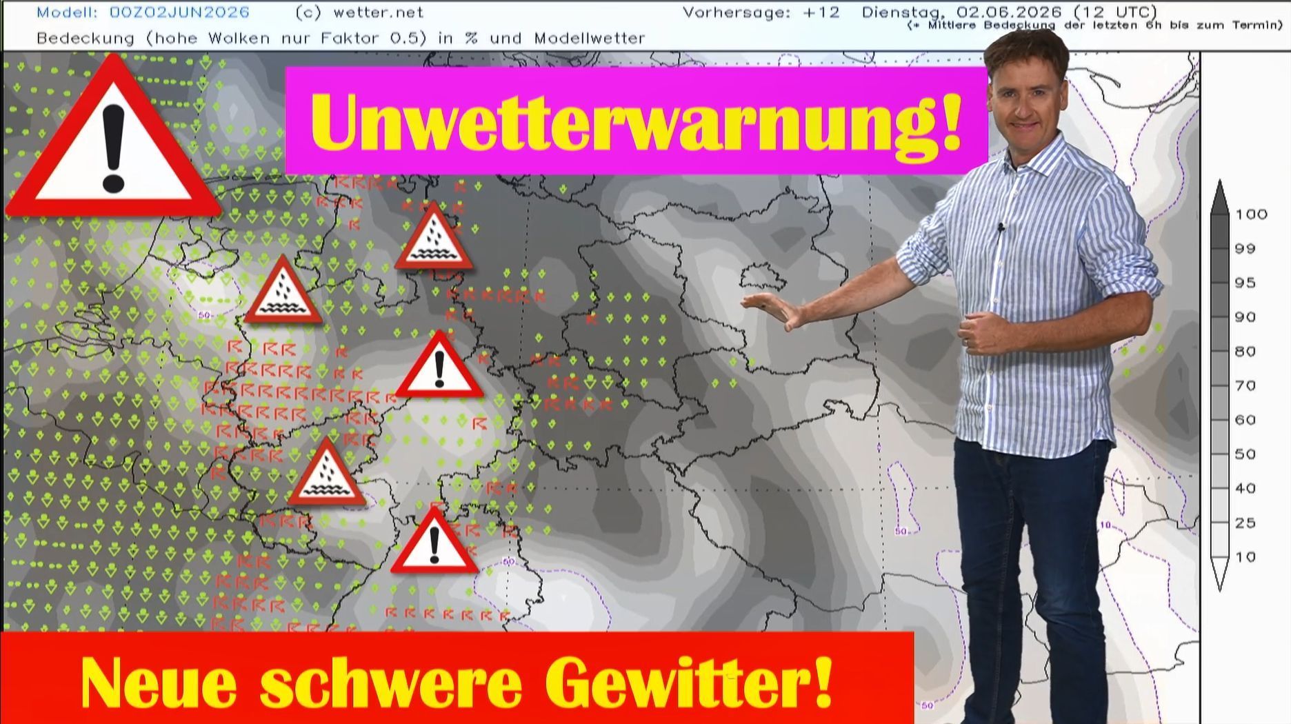 Video: "Nächste Unwetterwelle" - 50 Liter Regen binnen weniger Minuten: Wo jetzt wieder Sturzfluten drohen!