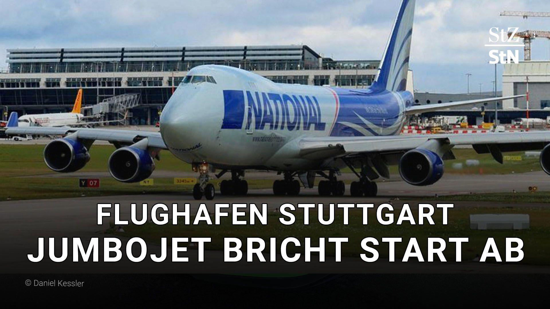 Video: Flughafen Stuttgart: Jumbojet bricht Start ab