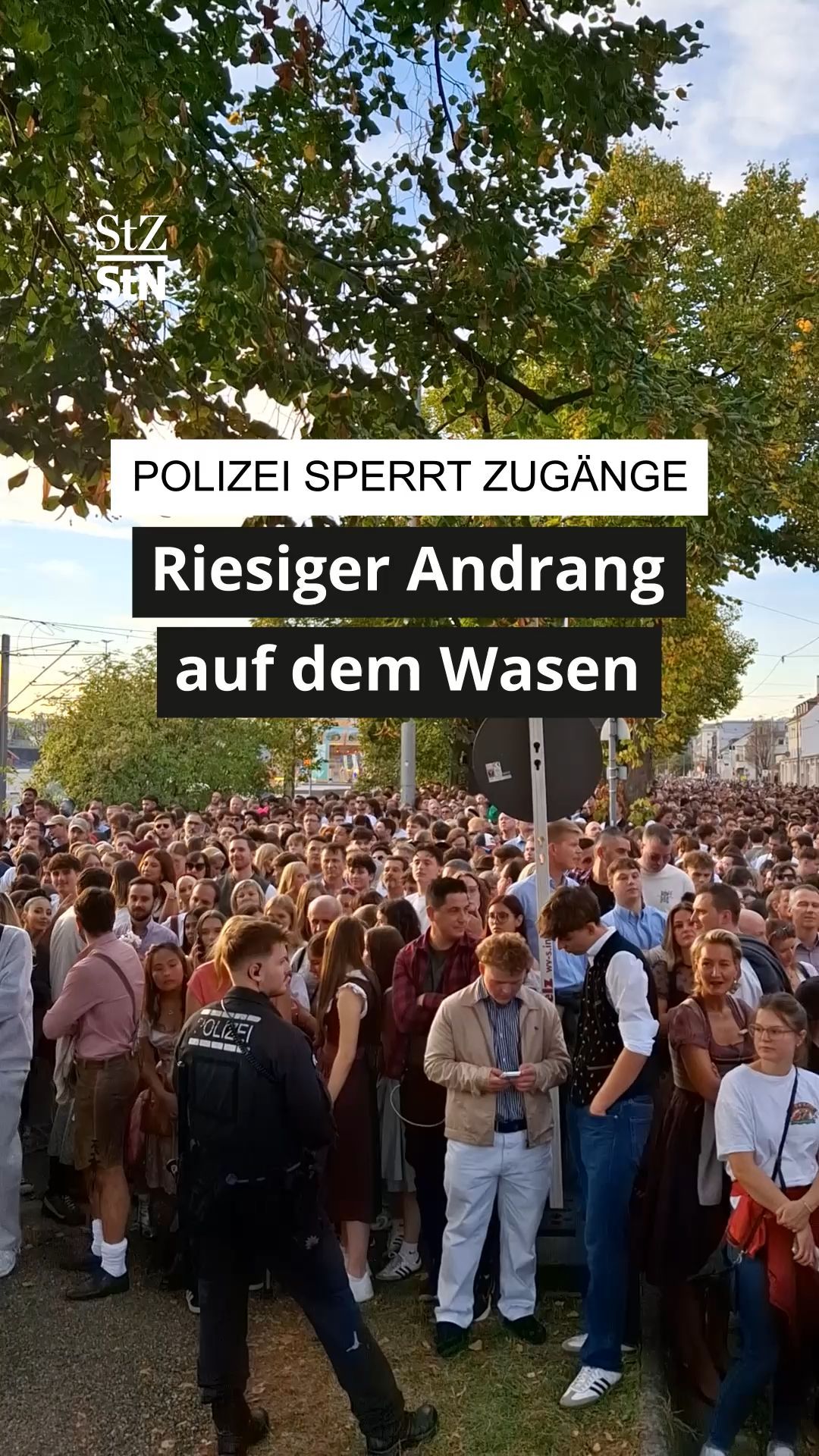 Video: Riesiger Andrang auf dem Wasen – Polizei sperrt mehrere Zugänge