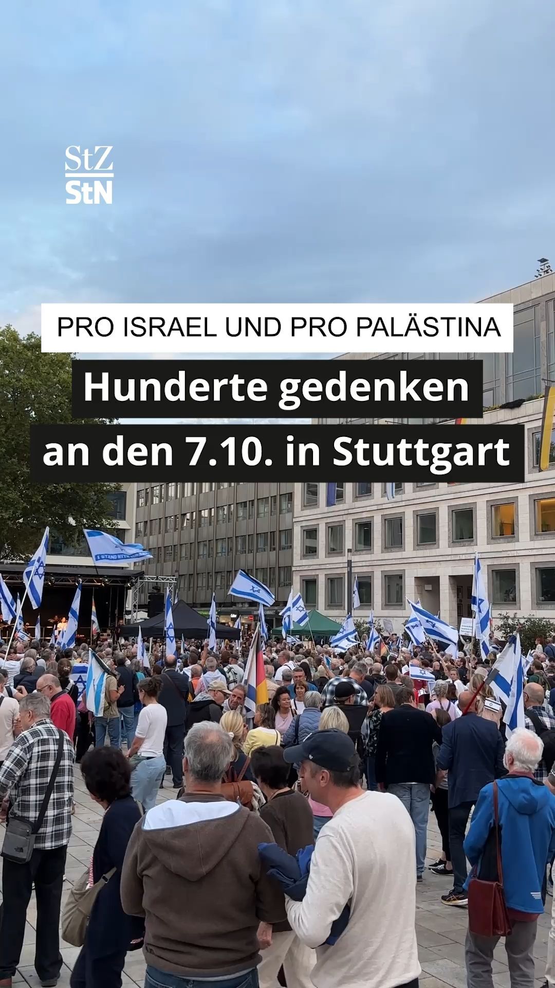 Video: Pro Israel und pro Palästina: Hunderte gedenken an den 7. Oktober in Stuttgart
