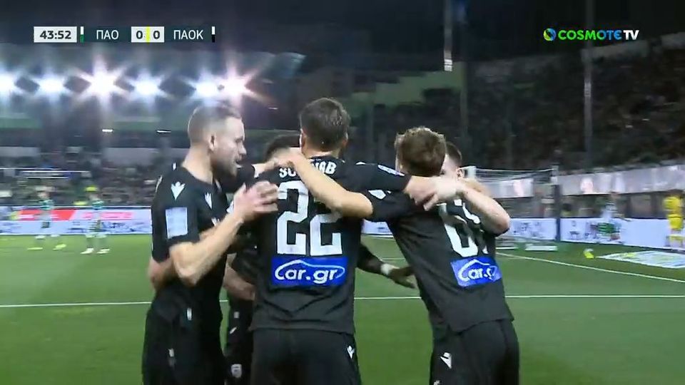 Παναθηναϊκός-ΠΑΟΚ 0-1: Ασπρόμαυρο προβάδισμα με αυτογκόλ του Πέρεθ (VIDEO)