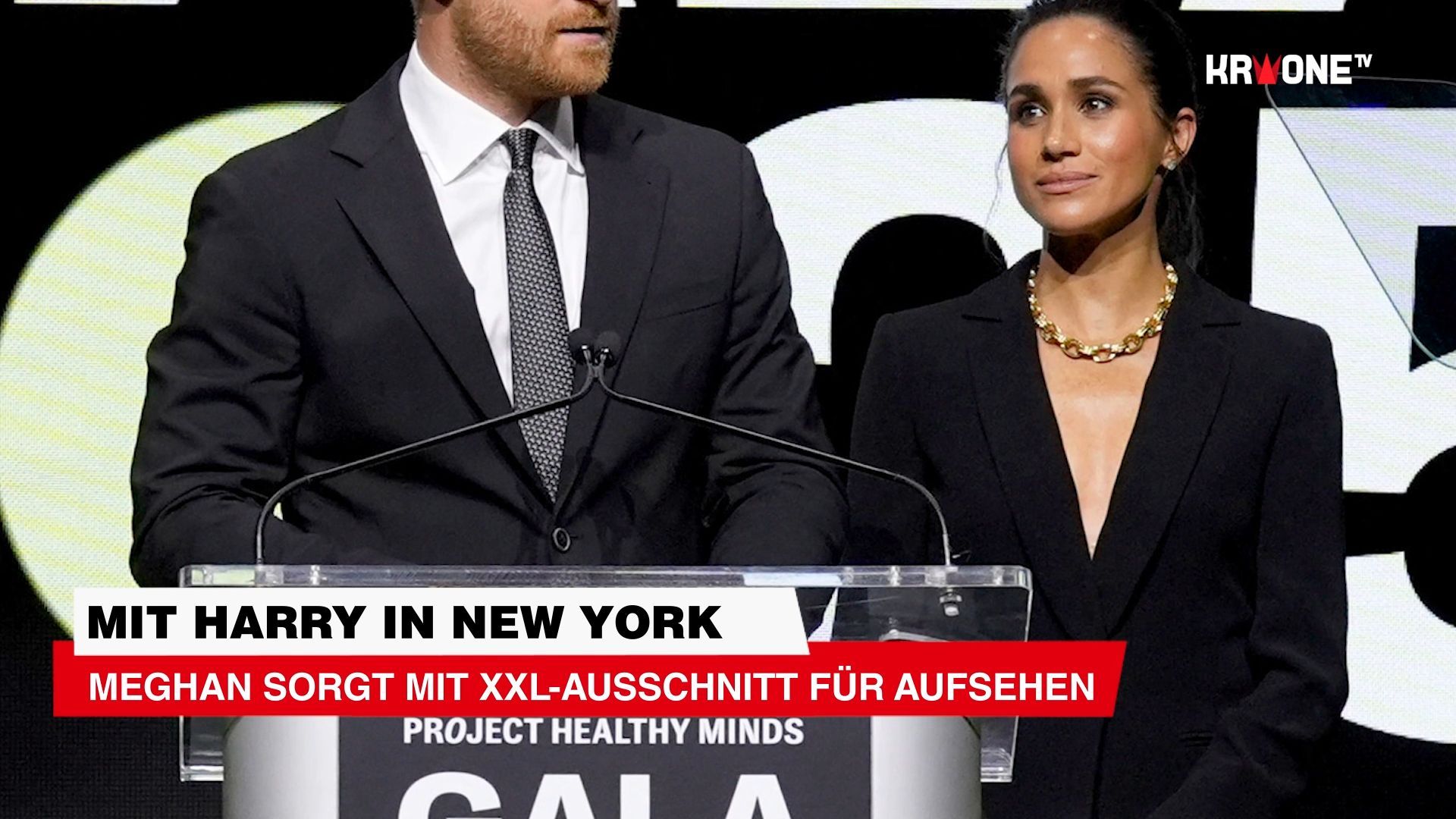 With Harry in New York: Meghan causes a stir with XXL neckline