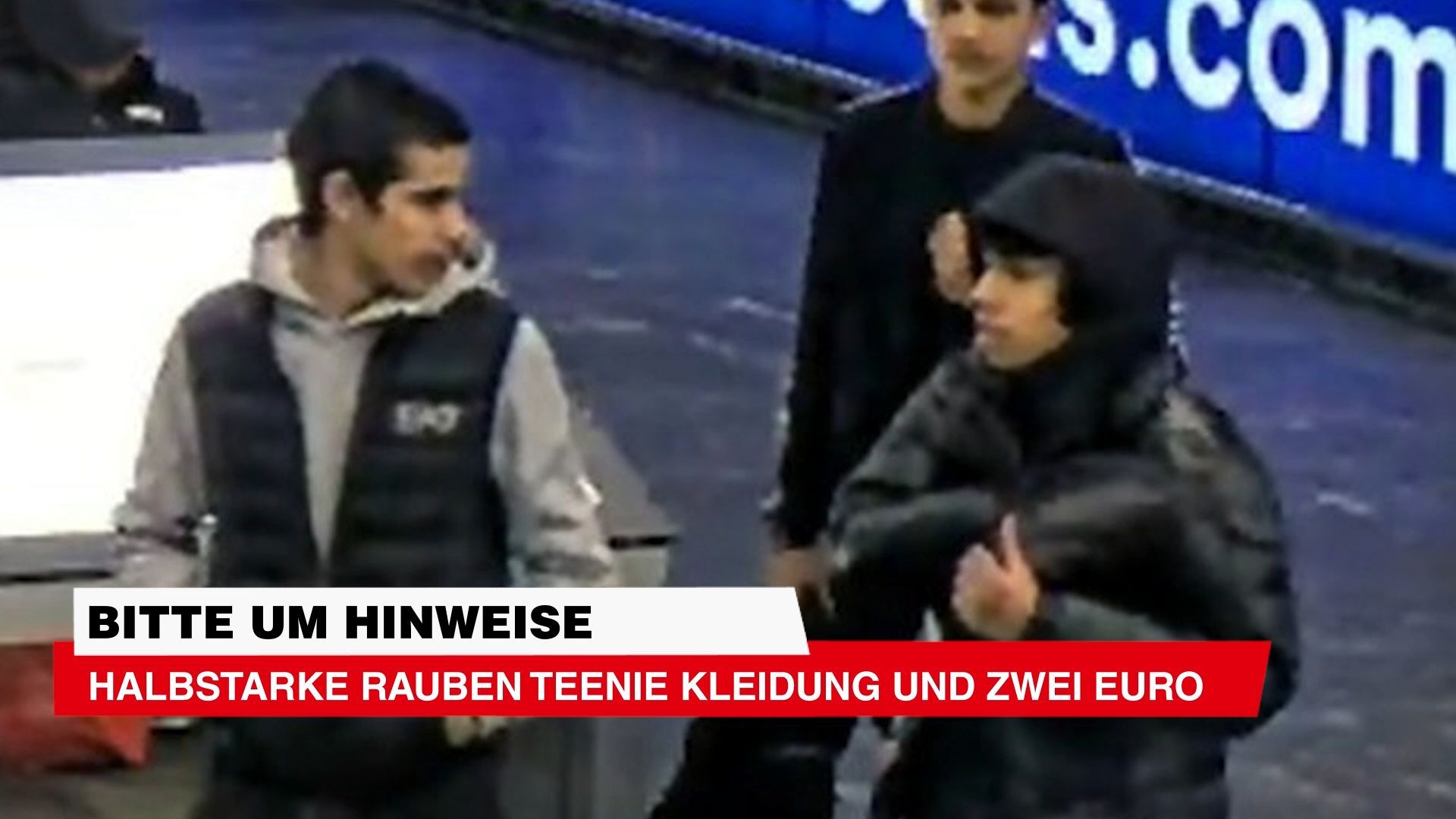 Video: Bitte um Hinweise: Halbstarke rauben Teenie Kleidung und Geld