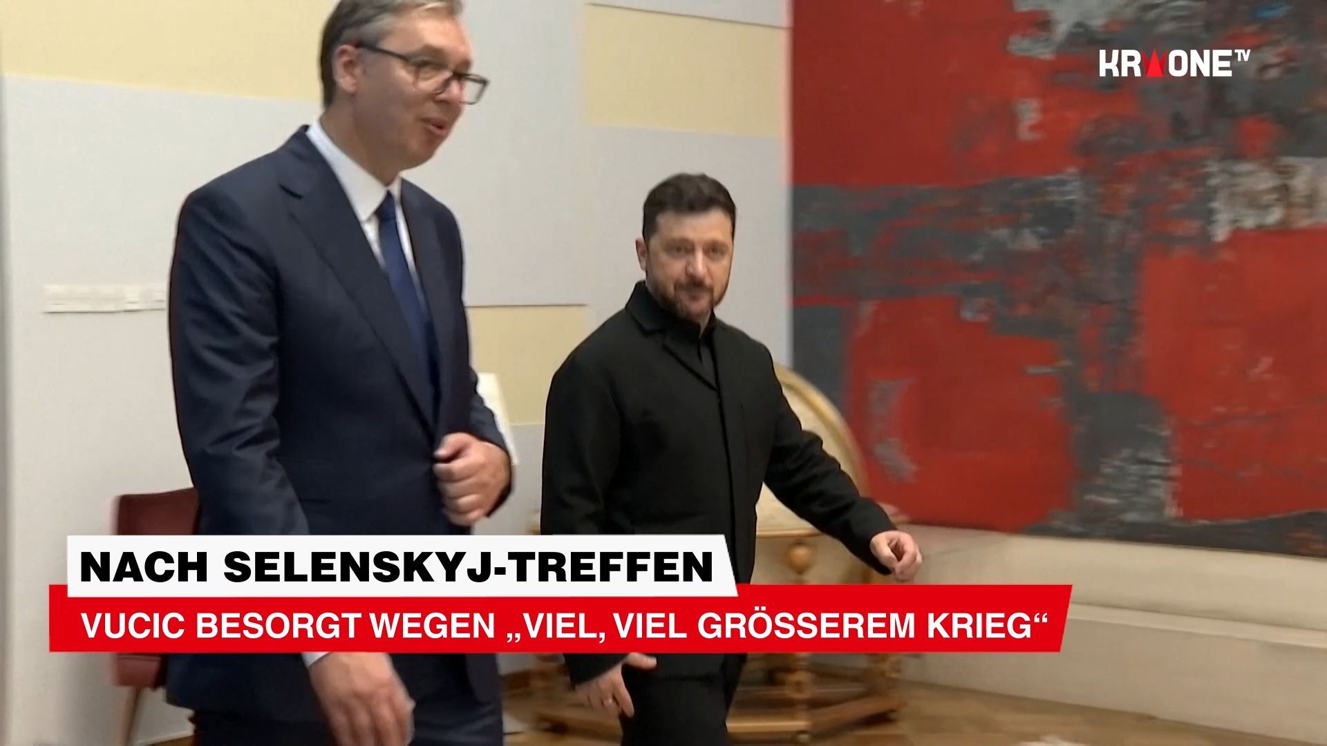 Video: Nach Selenskyj-Treffen: Vucic besorgt wegen „viel, viel größerem Krieg“