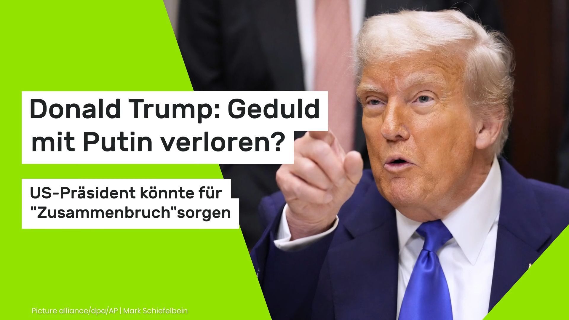 Video: Donald Trump: Geduld mit Putin verloren? US-Präsident könnte für "Zusammenbruch" sorgen