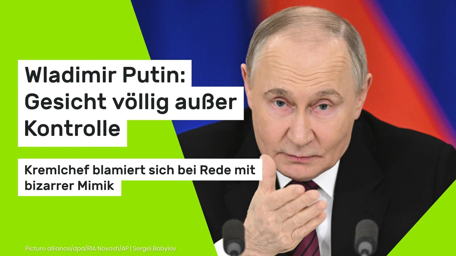Video: Wladimir Putin: Gesicht völlig außer Kontrolle – Kremlchef blamiert sich bei Rede mit bizarrer Mimik
