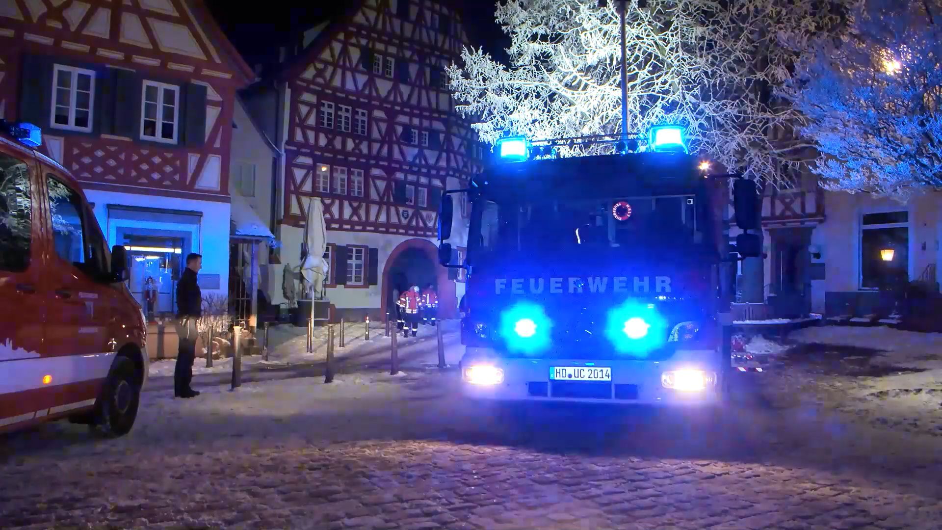 Feuer in der historischen Altstadt von Ladenburg fordert hohen Sachschaden
