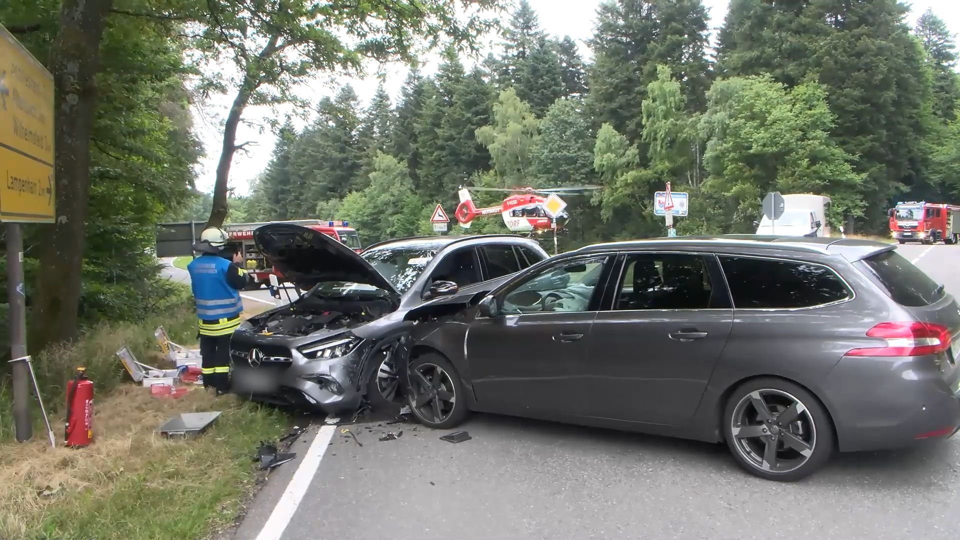 Video: Unfall bei Heiligkreuzsteinach – ein Verletzter, hoher Sachschaden