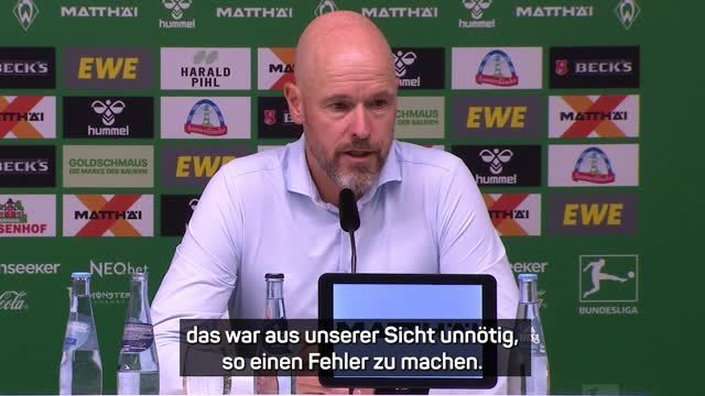 Ten Hag critica la actuación: "No es nuestro estándar"