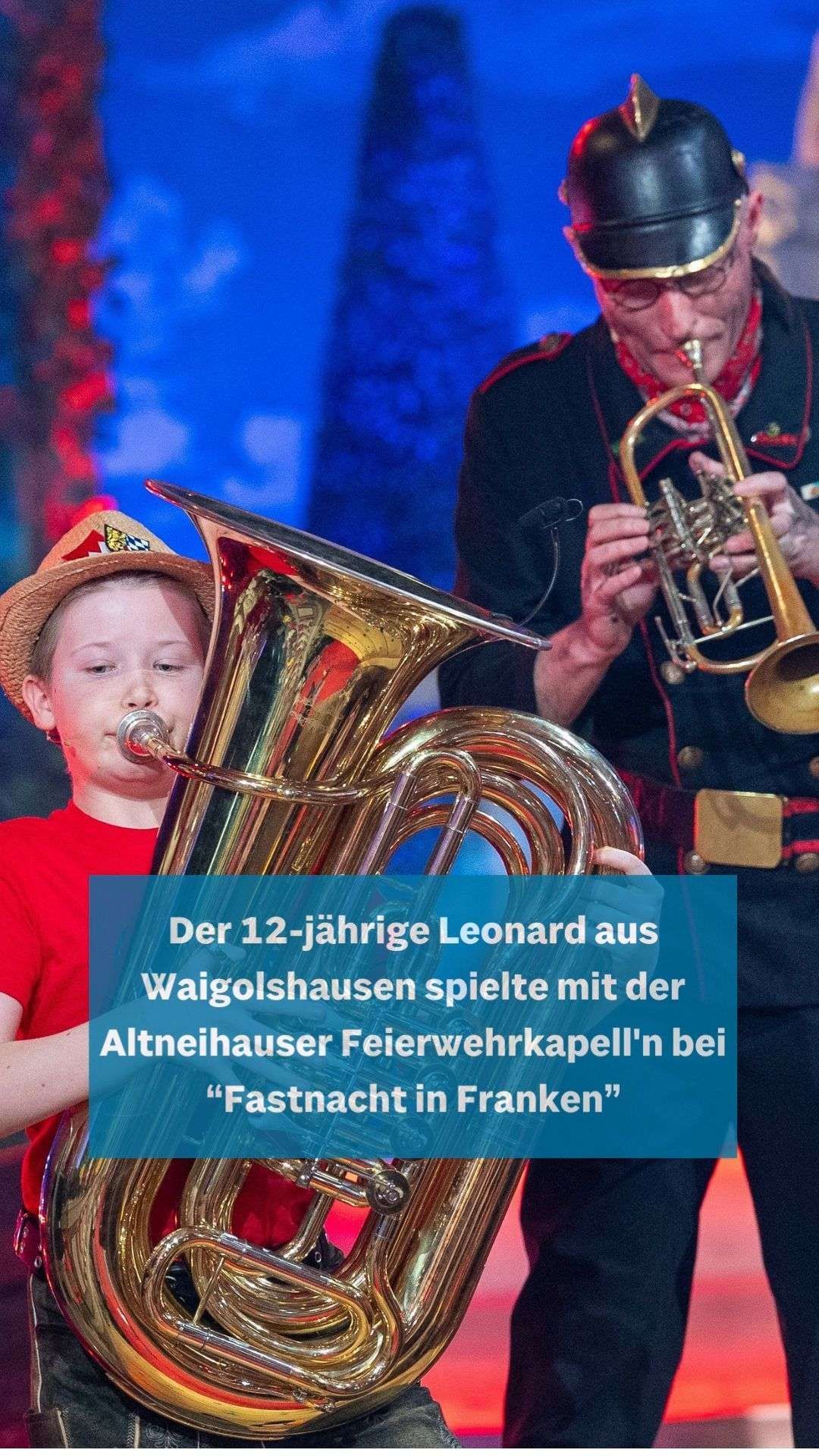 Video: Der 12-jährige Leonard spielte bei "Fastnacht in Franken"