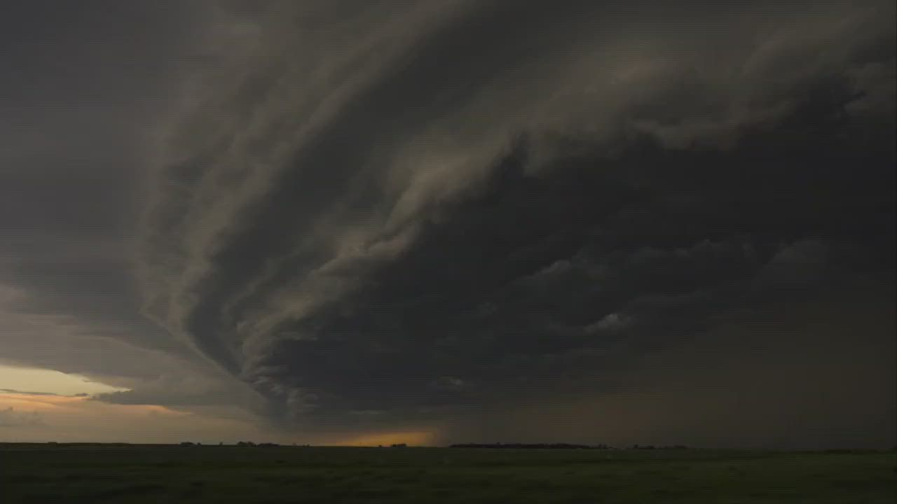 Video: US: Massive storm clouds fill the sky near Steele, ND