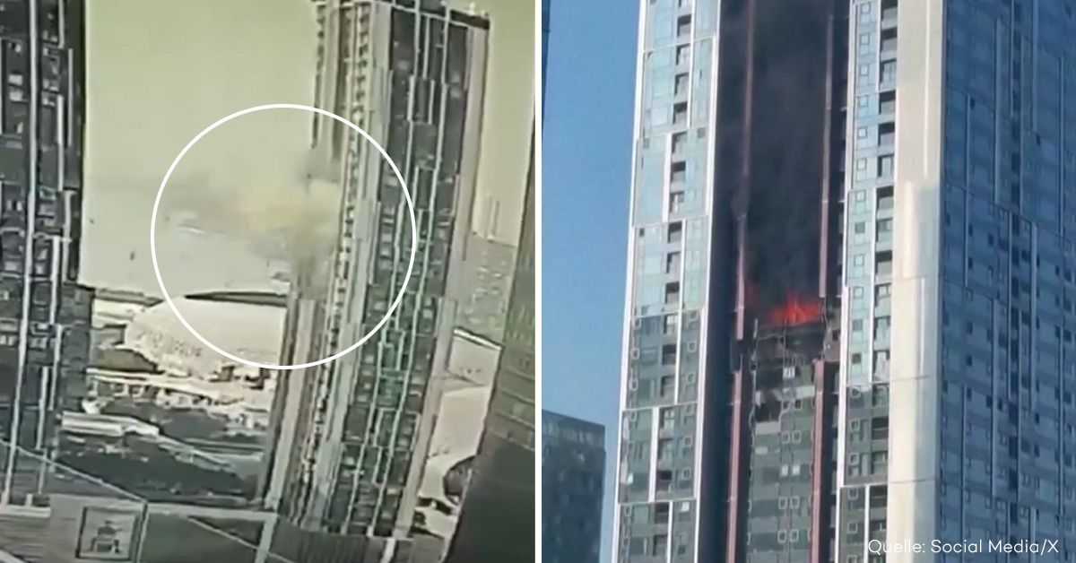 Brand in China: Wohngebäude explodiert
