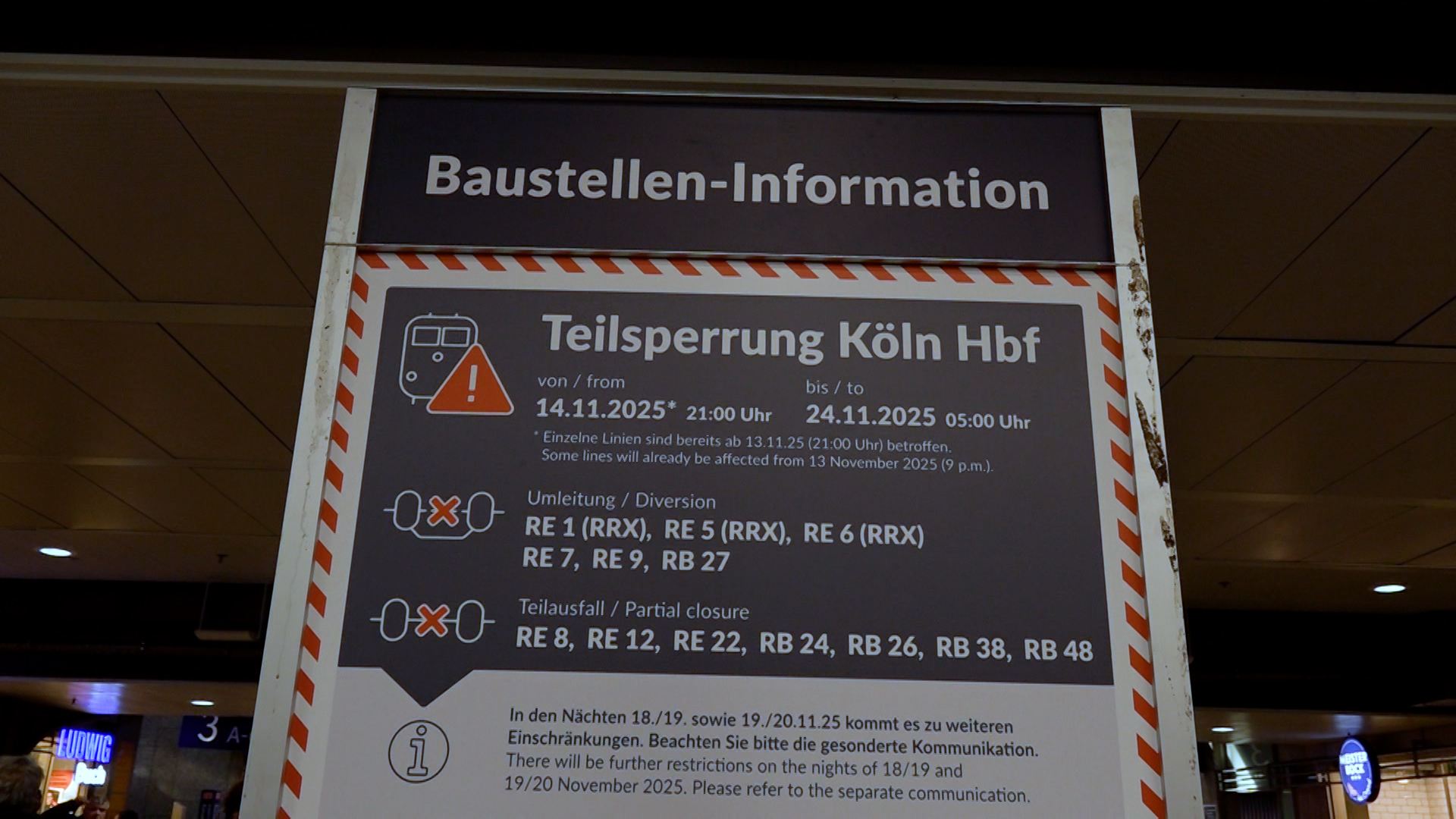 Video: Vollsperrung am Kölner Hauptbahnhof