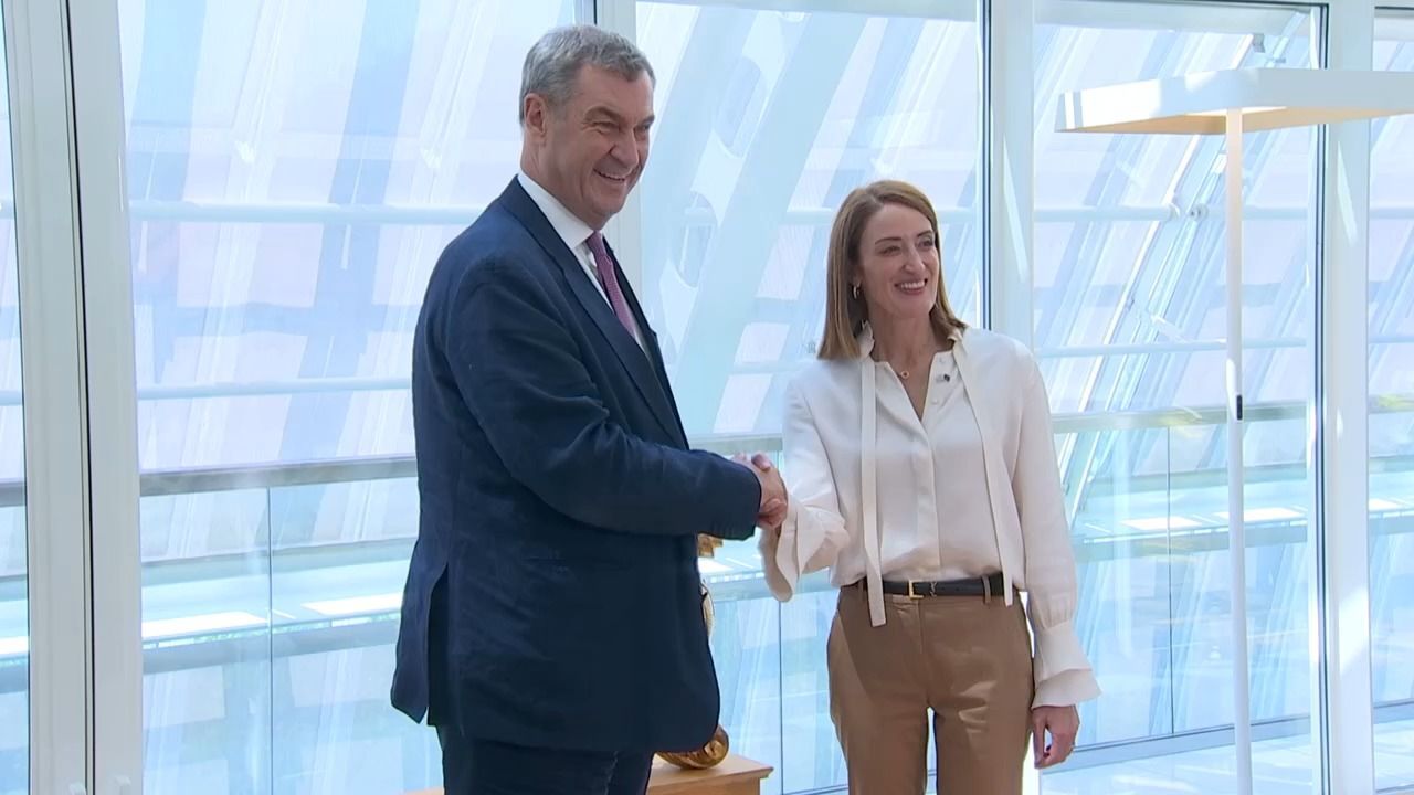 Video: Besuch aus Brüssel: Metsola und Söder betonen Zusammenarbeit