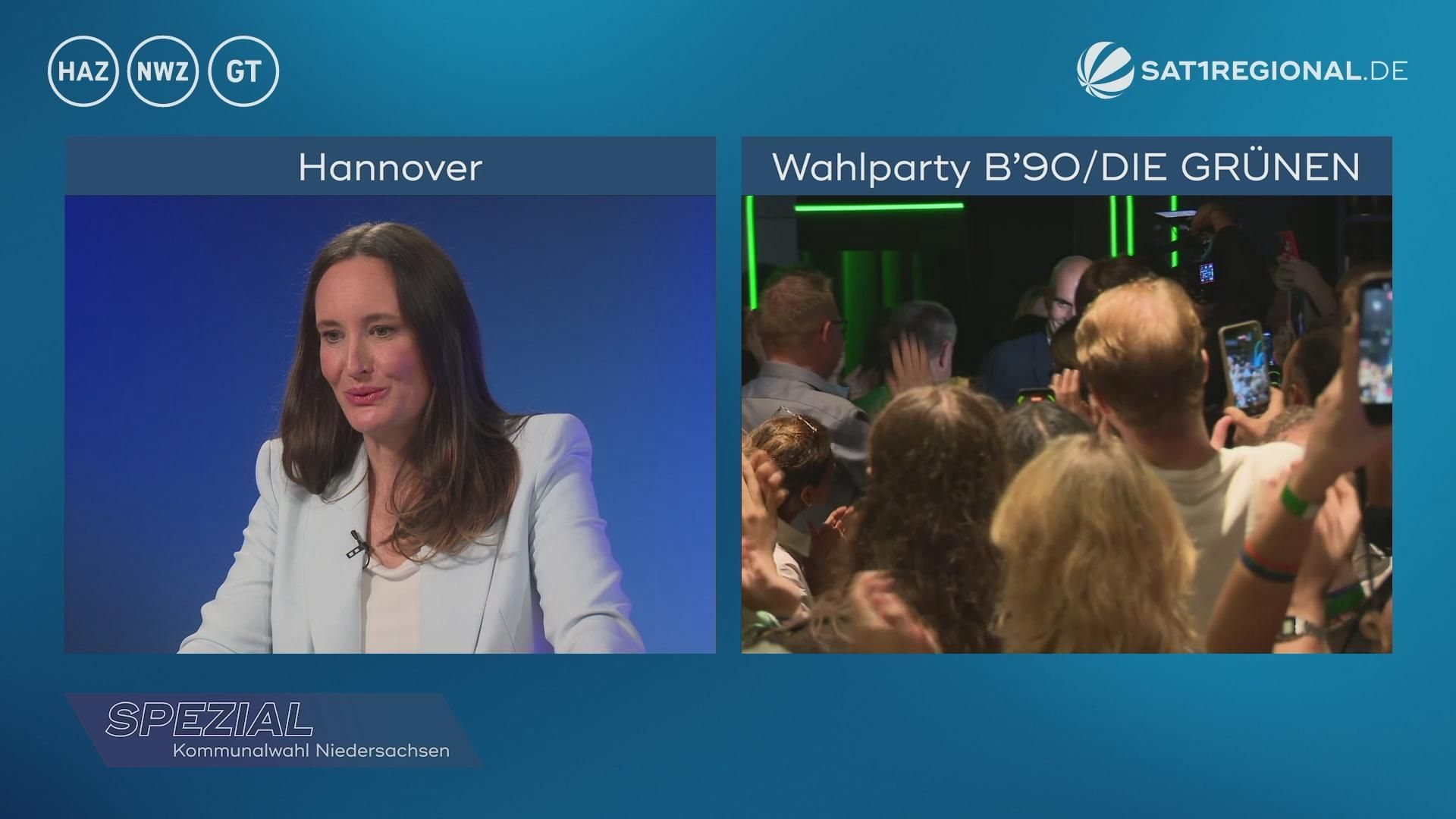 Video: Grüne feiern Onay als Sieger der OB-Wahl in Hannover