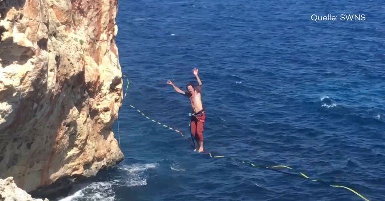 Adembenemende beelden: acrobaat toont spectaculaire stunts