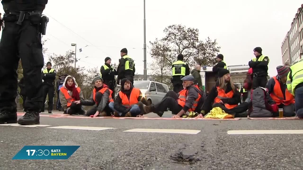 Klima-Proteste in München: Aktion sorgt für Verkehrschaos