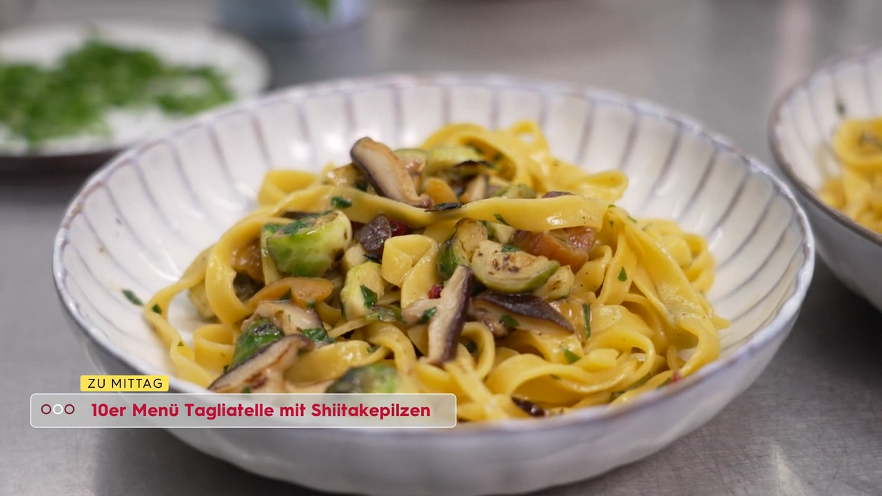Video: 10er Menü: Tagliatelle mit Shiitakepilzen